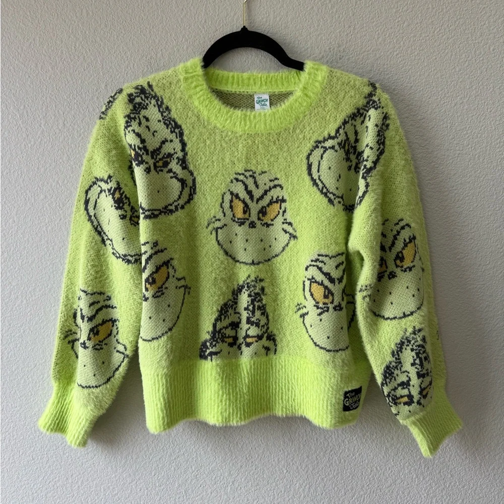 Justice Girls Grinch Sweater, Size Large NWOT